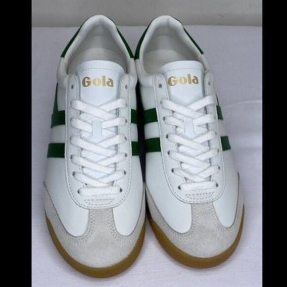 Gola Women’s Torpedo Leather Sneakers – White/Green, Size 8 - Picture 1 of 1